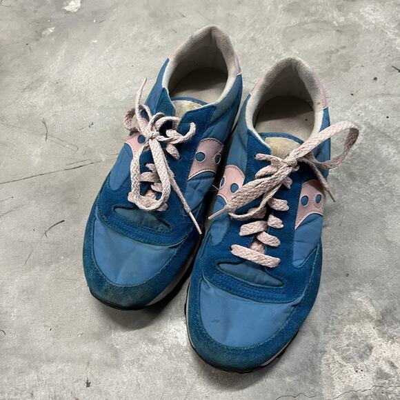 Saucony Womens Jazz Original 1044-98 Blue Pink Running Shoes Sneakers Size 8 - Picture 2 of 10